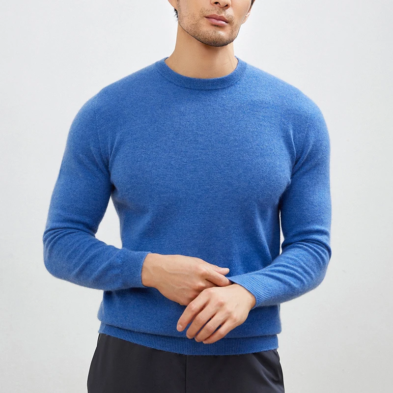 Осень/зима новый мужской свитер из 100% кашемира с полувысоким воротником и теплым