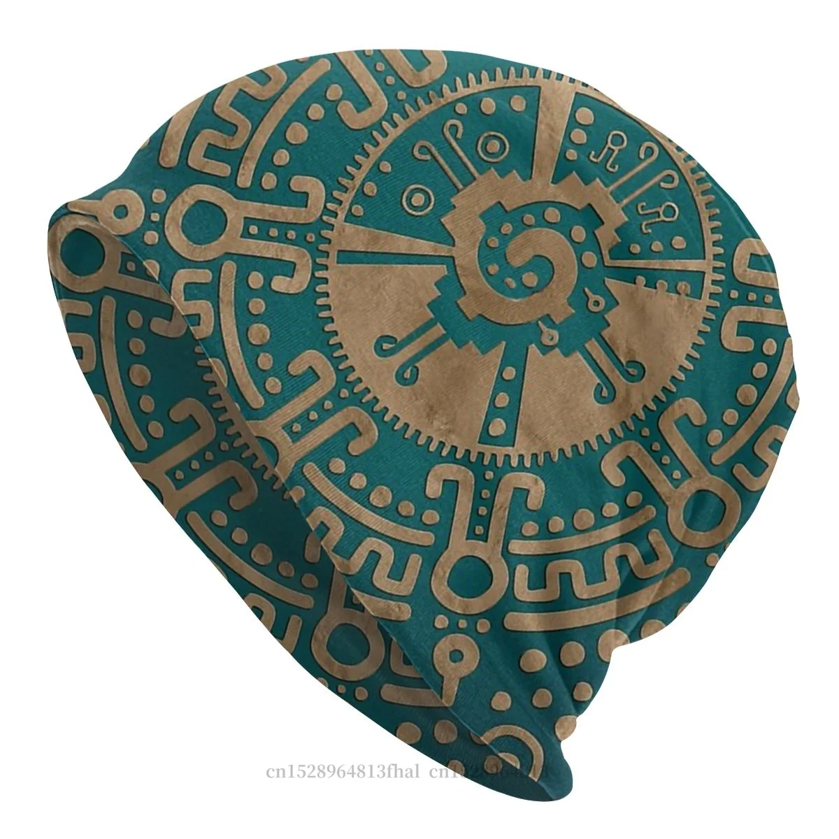 

Hat Golden Embossed Hunab Ku Spring Beanie Caps For Men Women Mayan Aztec Calendar Skullies Beanies Ski Caps Cotton Bonnet Hats