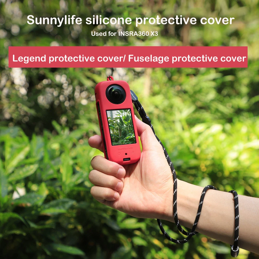 

Sunnylife for Insta360 X3 Silicone Case Lens Protector Body Silicone Anti-Scratch Lanyard for Insta360 X3 Silicone Case Lens