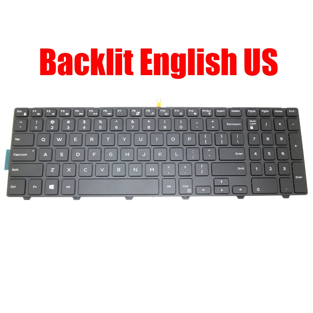 

Backlit English US Keyboard For DELL For Vostro 15 3546 3549 3558 3559 3561 3562 3565 3568 3572 3578 New