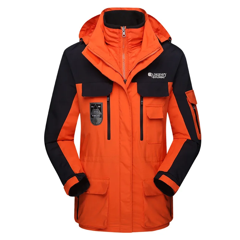 

Outdoor storm jacket two-piece thick lovers multi-pocket men's and women's outerwear warm mountaineering clothing casual sports