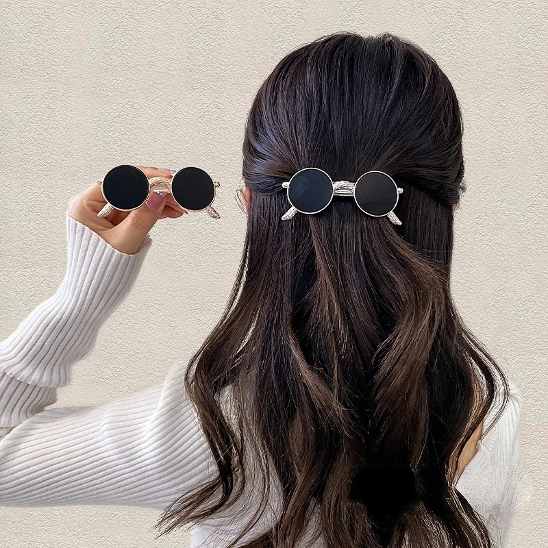 

Fashion Funny Glasses Shape Hairpin Creative Metal Sunglasses Hair Clip Barrettes Girl Cute Headwear Hair Accessories for Women