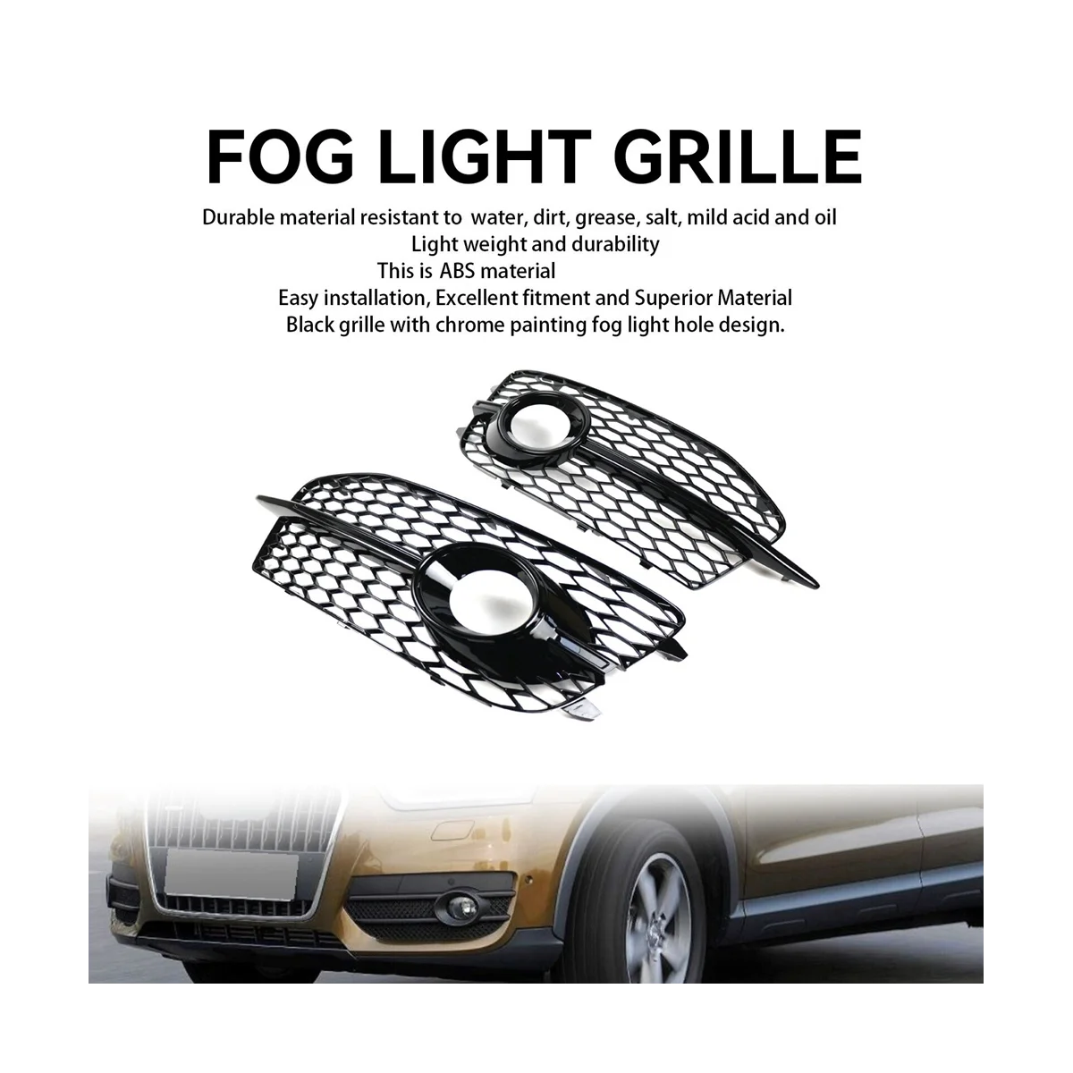 2 шт. автомобильный бампер противотуманная решетка-гриль для Audi Q3 S-Line 2012-2014 8U0807681D