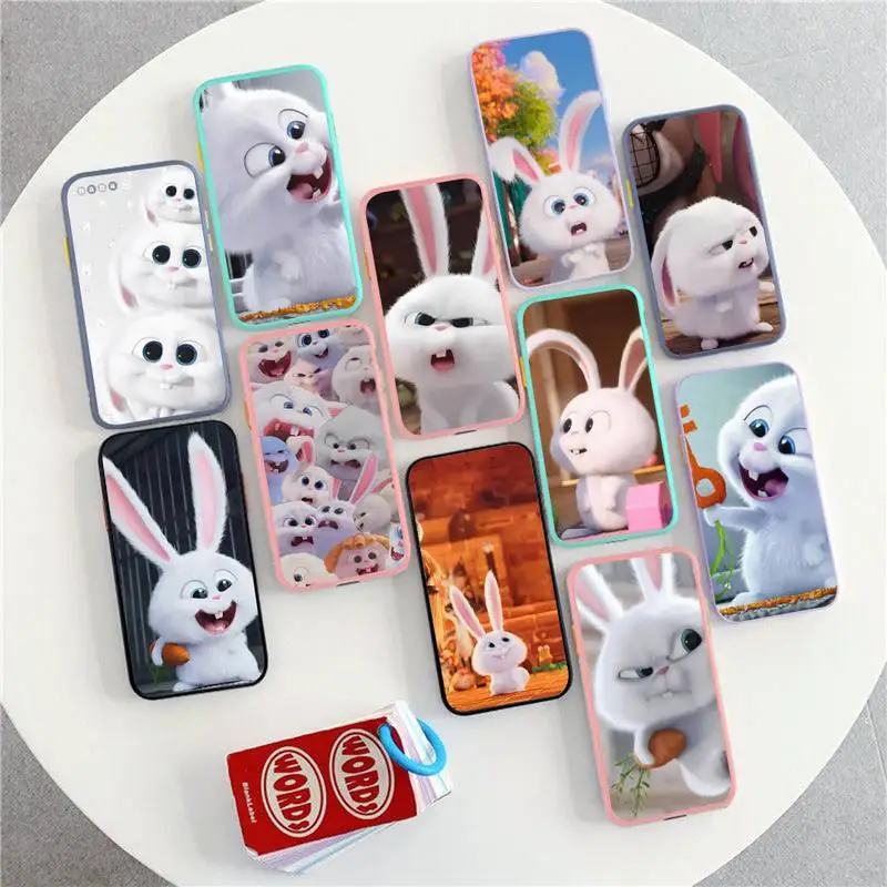 

Cute Cartoon Rabbit Phone Case for iPhone X XR XS 7 8 Plus 11 12 13 pro MAX 13mini Translucent Matte Case
