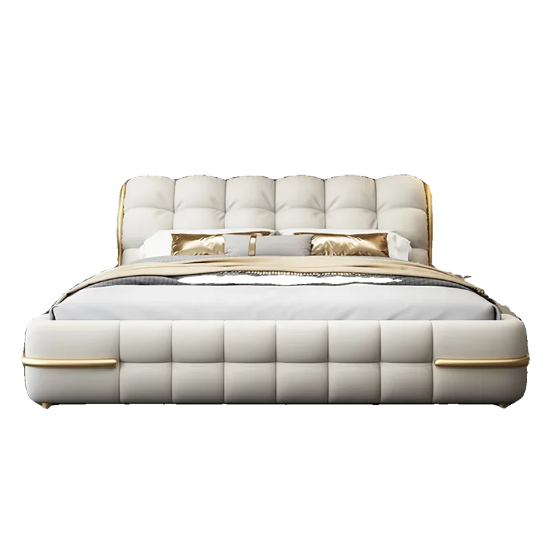 Современная мягкая кровать Whitr дизайнерская Простая с изголовьем кровати