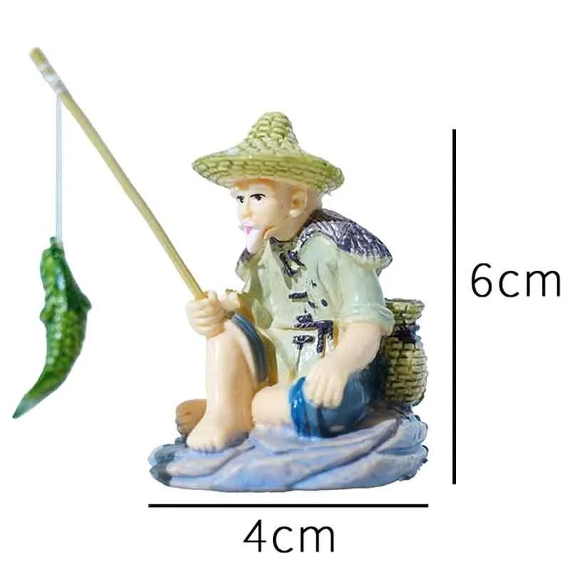 Кукольный домик креативное миниатюрное украшение для рыбалки стариков из ПВХ