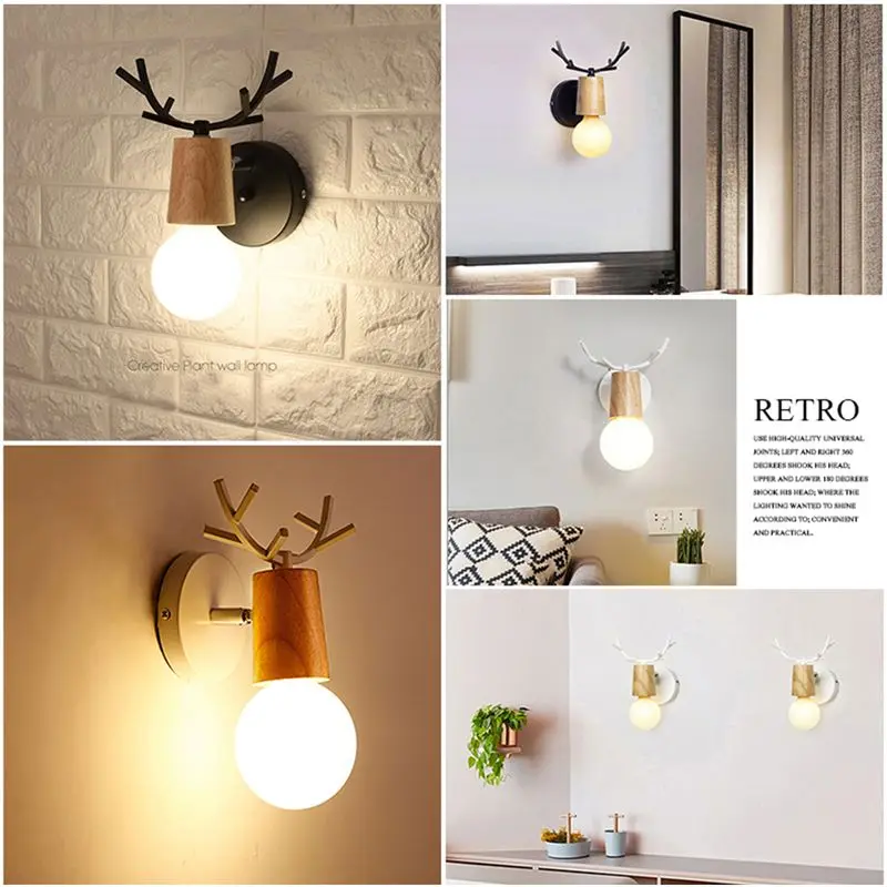 

Loft Antique Iron Simple Antlers Wall Lamp American Country Retro Restaurant Bar Corridor Aisle Wall Wall Lamp