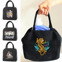 insulated lunch dinner bag canvas bento bag cooler bags portable zipper thermal bag unisex lunch box tote thermal food door bag