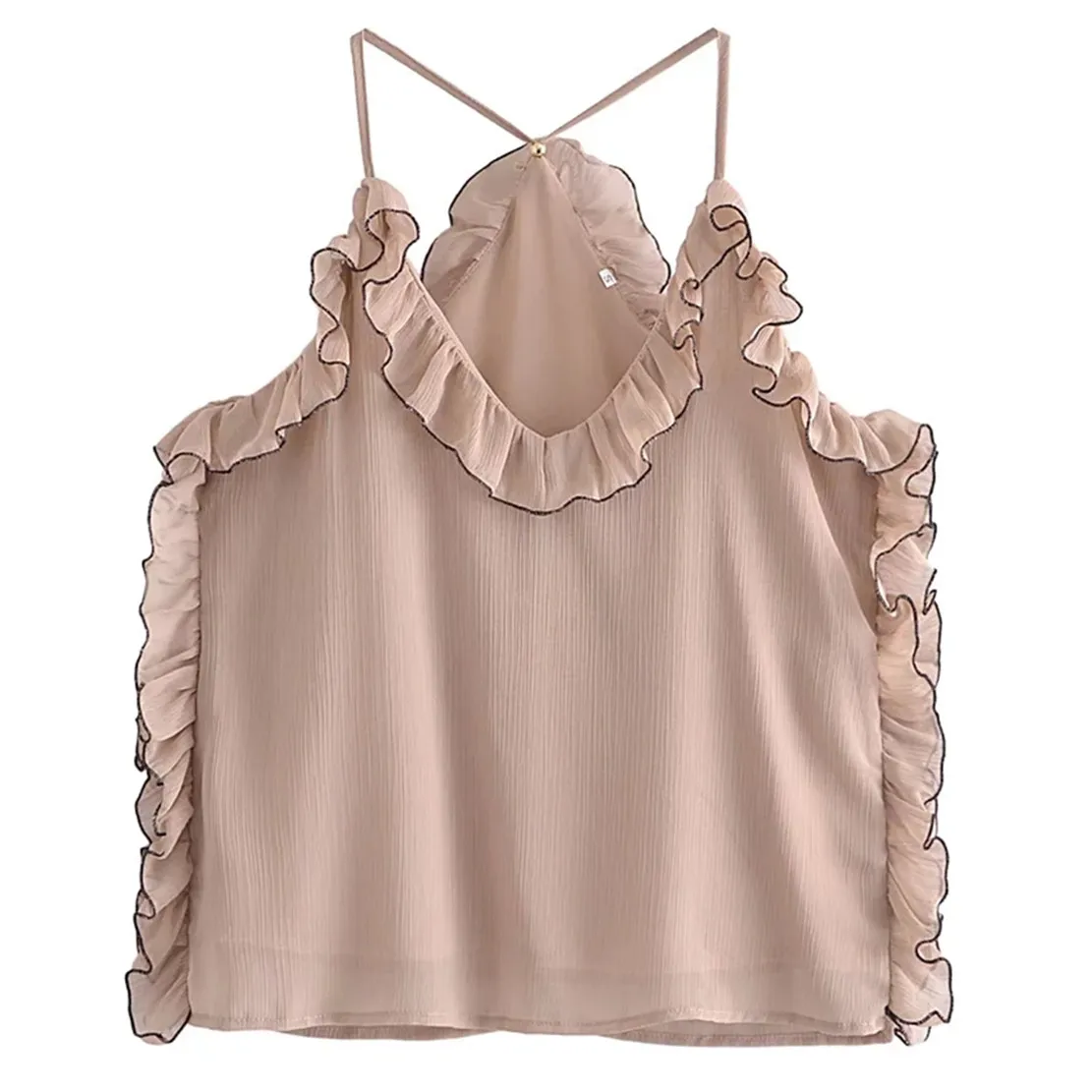 

Женская блузка с открытыми плечами Jenny & Dave, элегантная винтажная шифоновая блузка в английском стиле без бретелек, с оборками, лето 2022