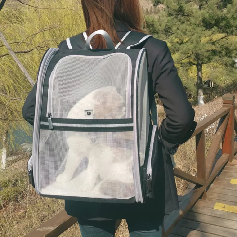 

Carrying Pet Cat Dog Backpack Breathable Mesh Outdoor Walking Travel Folding Bag Portable Transport Bag Animal Dogs Backpack