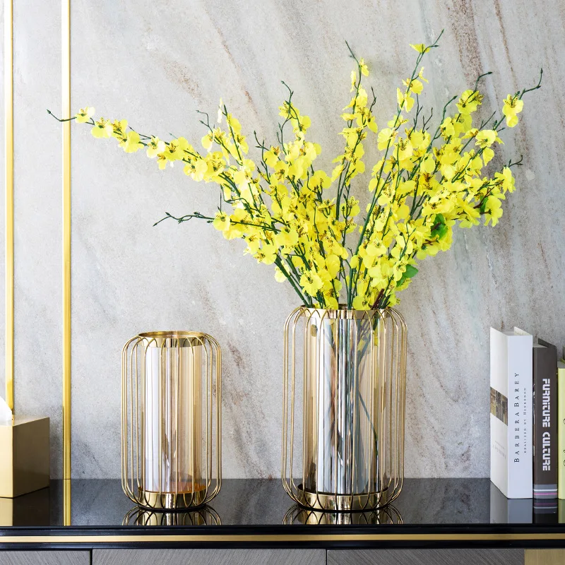 

Sunchamo Ins Glass Vase Flower Arrangement Decoration Lantern Water Storage Model Decor Living Room Table Soft Decorations Vases