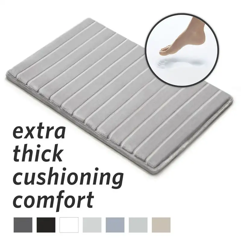 

Memory Foam Bath Mat, 17" x 24", Light Gray