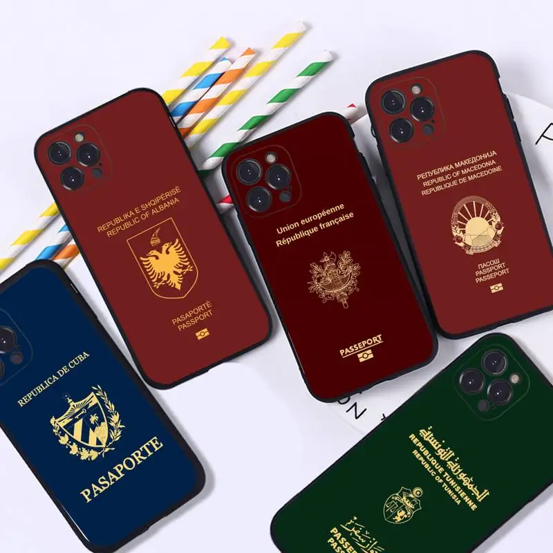 

Fashion Passport Phone Case Silicone Soft for iphone 14 13 12 11 Pro Mini XS MAX 8 7 6 Plus X XS XR Cover