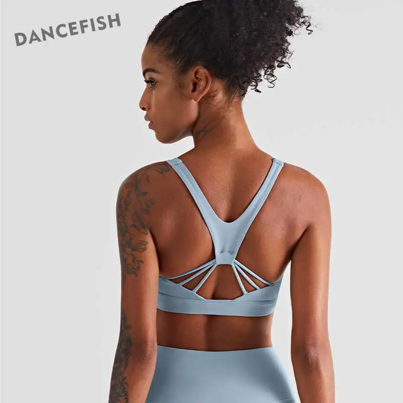 

DANCEFISH женский спортивный топ, уникальный модный красивый U-образный вырез на спине, удобный дышащий Топ для фитнеса, бега, тренажерного зала, йоги, бюстгальтеры