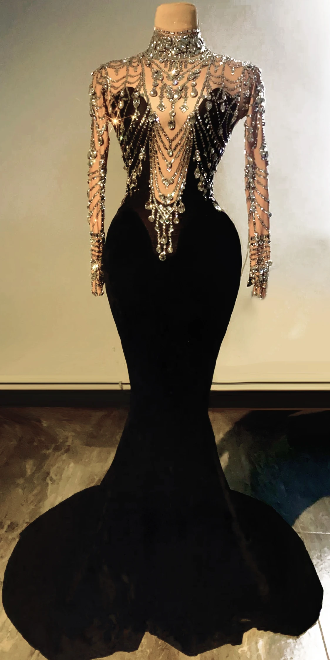 

Роскошное бархатное платье стразы с юбкой годе для свадебвечерние НКИ женское сексуальное вечернее длинное платье для выпускного вечера с кристаллами бар певец ночной клуб