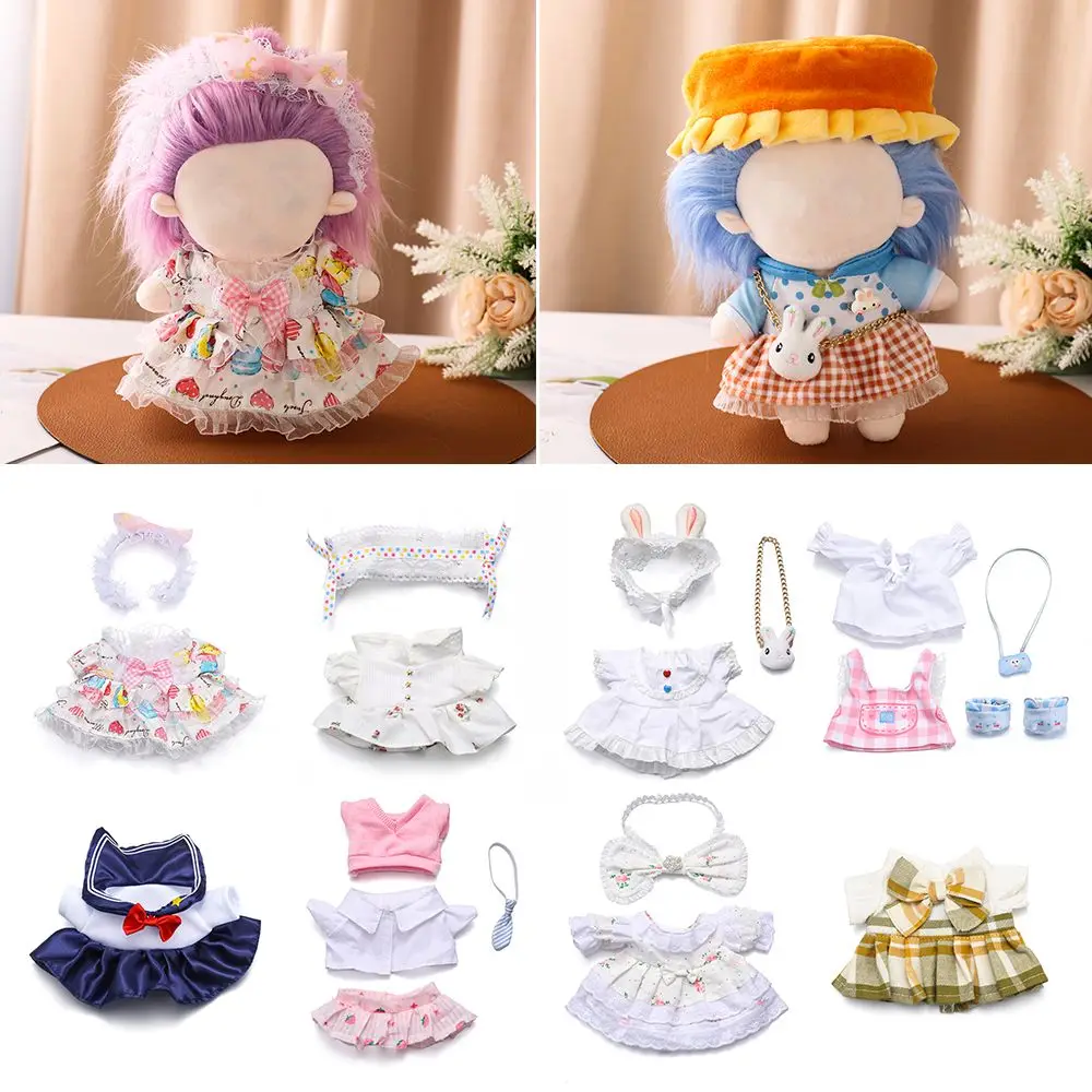 

Plush Toy Clothes Doll Hat Dolls Accessories Stuffed Toys Kids Dress Jeans For 20cm Doll Ducks Gifts Cloth Doll House Dress Up