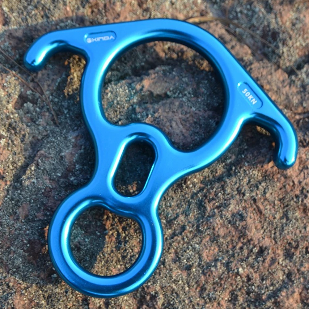 Outdoor Rock Climbing Descender 8-ring High-altitude Descender Climbing Equipment Downhill Downhill Device Survival Caribiner
