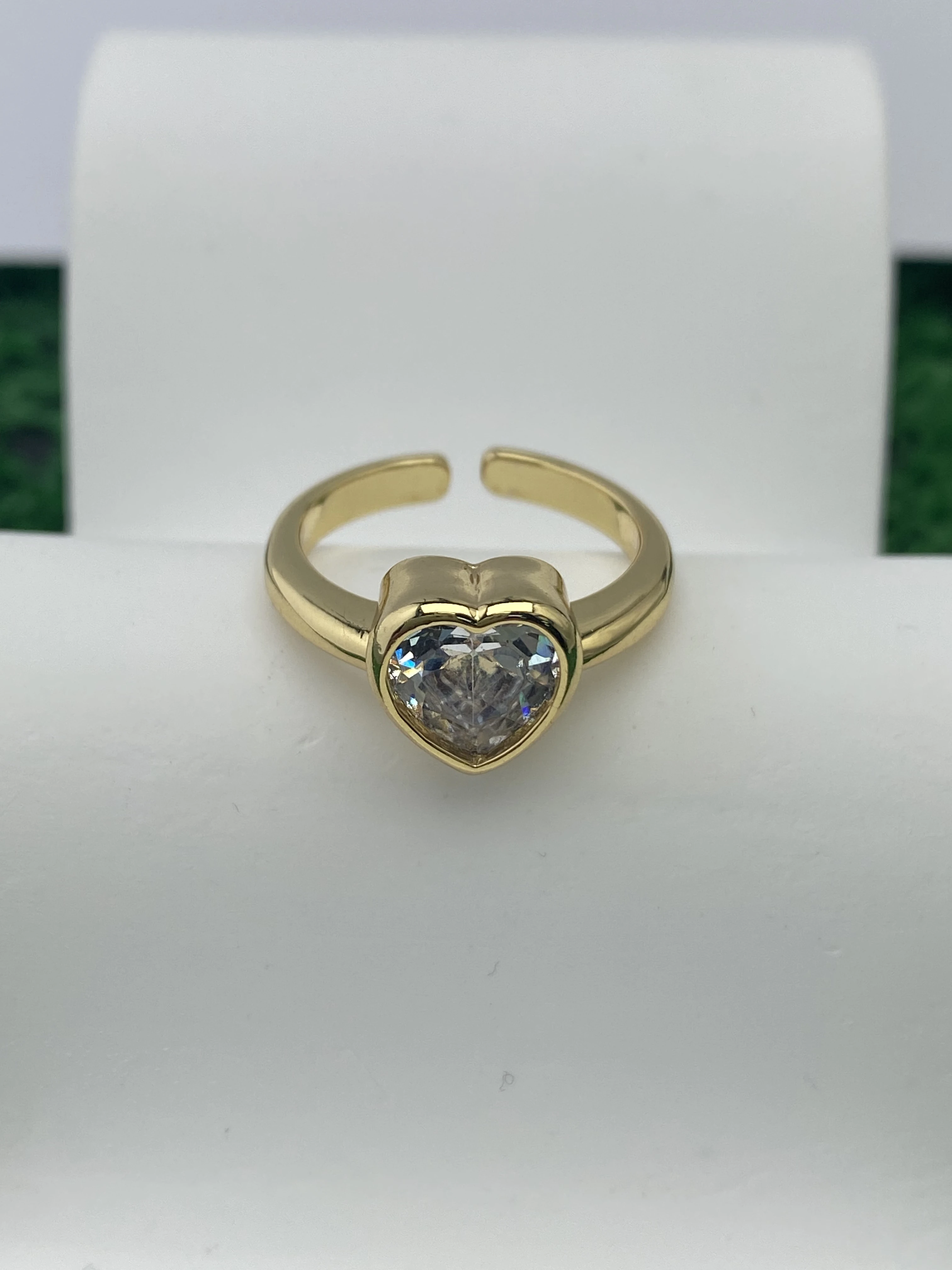 

Fashion Sparkling Clear Cubic Zirconia CZ Love Heart Ring Wedding Gift
