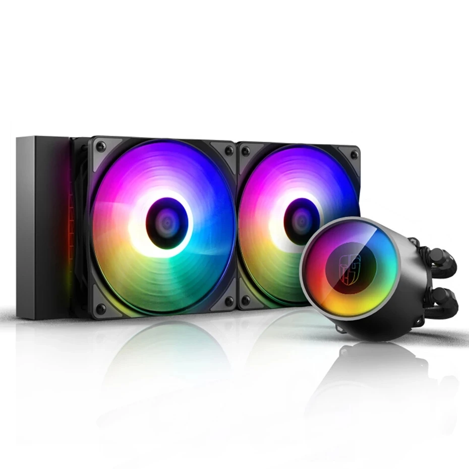 

DEEPCOOL CASTLE 240RGB V2 240mm CPU Water cooling With 5V/3PIN RGB PWM Fan CPU Liquid Cooler For intel 1155 2011 AMD AM4 AM3