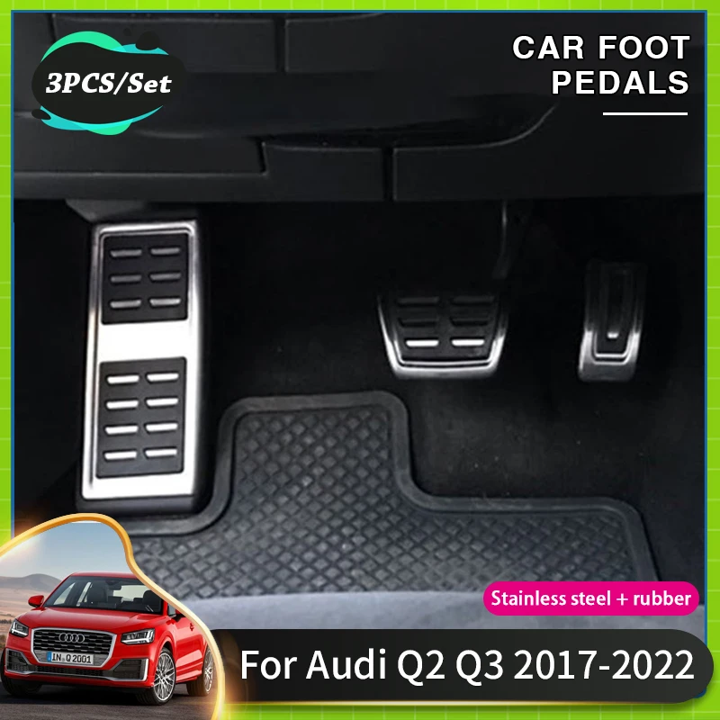 

Car Pedal Anti-slip Dirty Pad For Audi Q2 Acessories 2022 Q3 8U F3 RS 2017~2021 AT MT Car Foot Brake Pedal Pad Covers Acessories