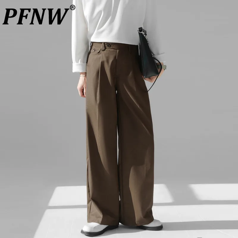 

PFNW Korean Dropped Floor Dragging Suit Pants Men's Fashion Women Loose Straight Wide Leg Versatile Tide Casual Trousers 12Z4089