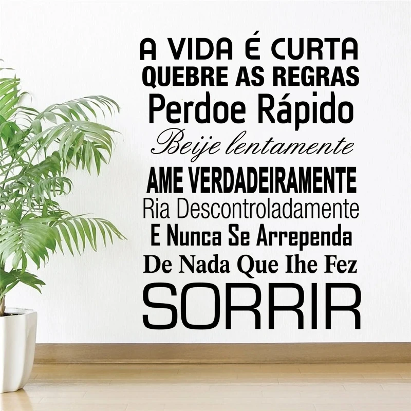 1 шт. красивый испанский текст семейства португальской версии Настенная Наклейка