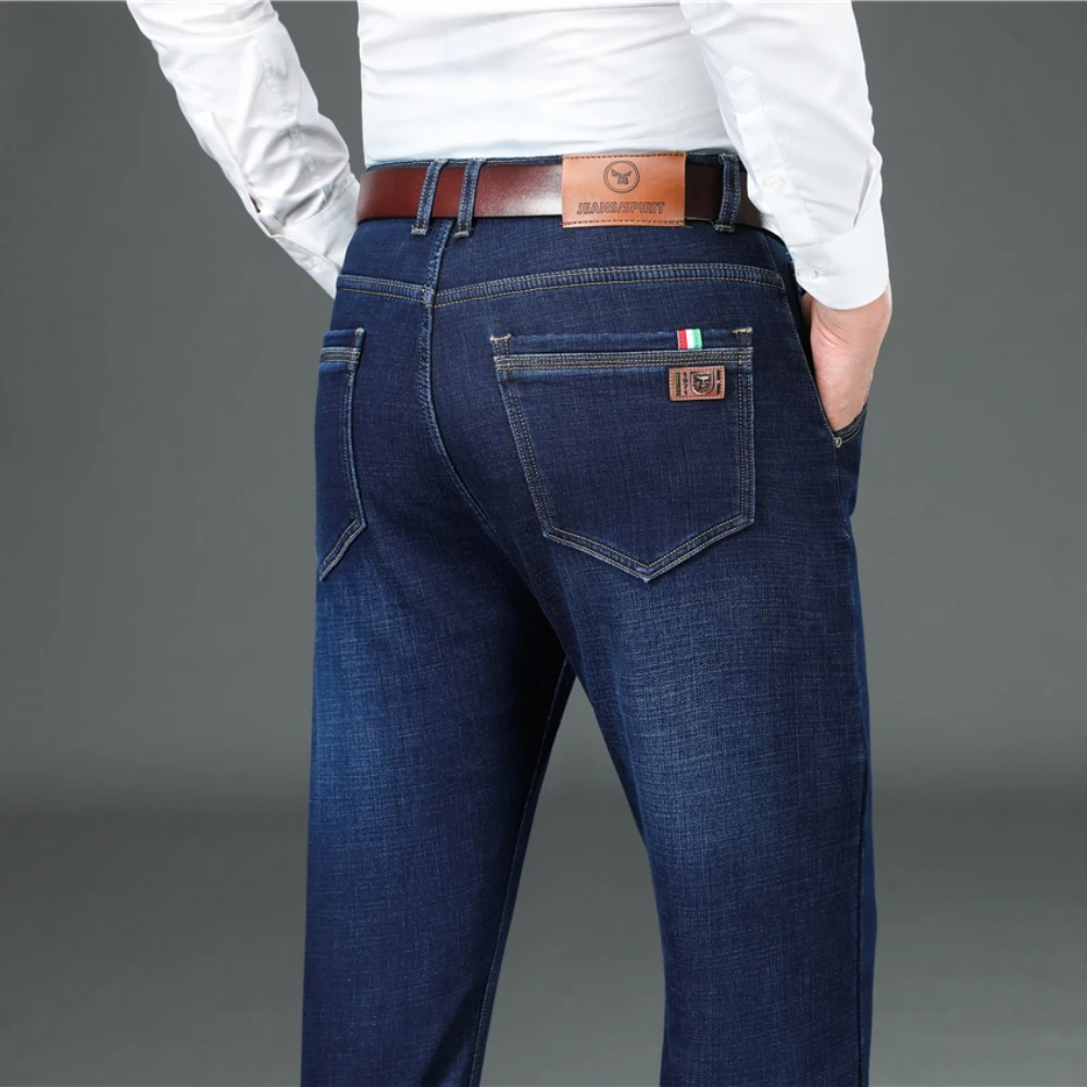 COODRONY Winter Men's Fleece Warm Jeans Business Casual Stretch Fabrics Regular Fit Denim Pants Male Brand Thick Trousers Z4049