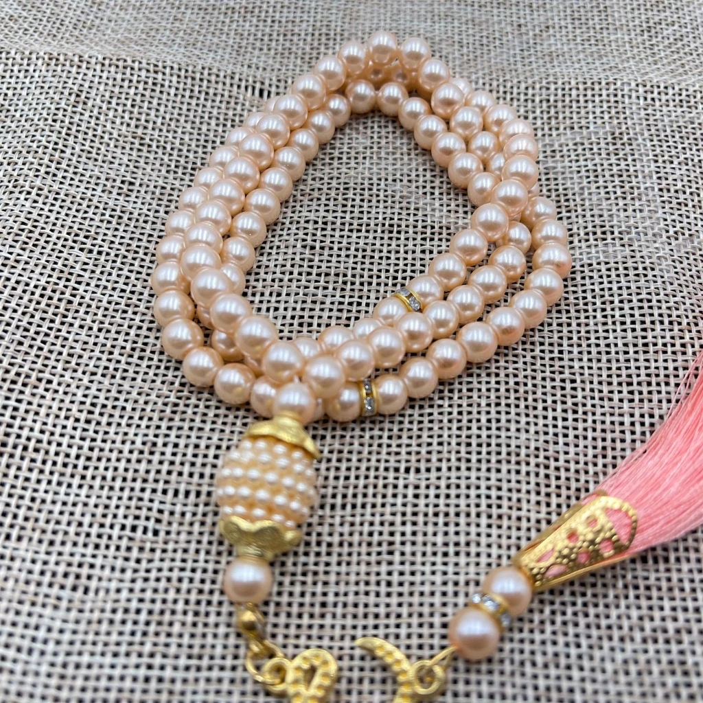 

6mm 99 Glass Pearls Tassel Turkish Style Muslim Rosary Islamic Prayer Beads Bracelet For Women Jewelry Accessories Gift
