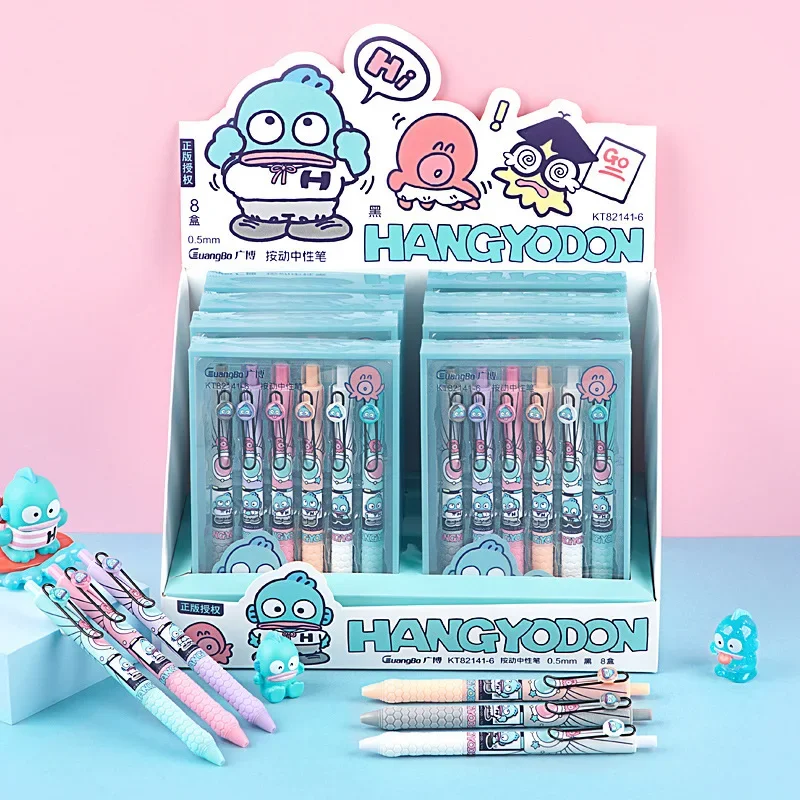 6pcs/set New Style Cartoon Hangyodon Gel Pen Smooth Quick-dry Black The 0.5 Mm Pupil Do Homework Signing Cute Stationery