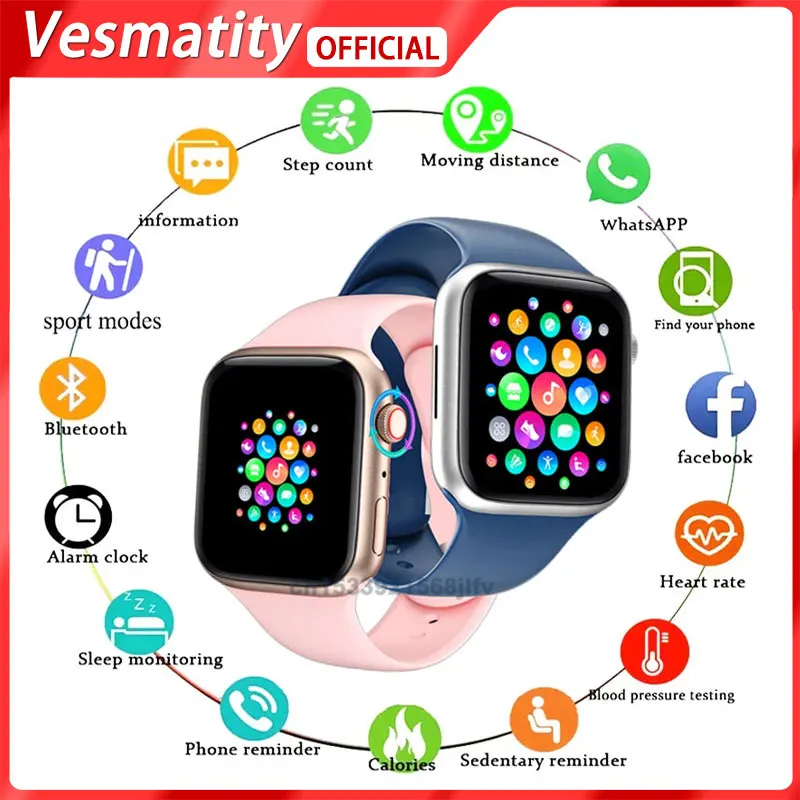 

Новые мужские и женские умные часы Vesmatity, Bluetooth, фитнес-трекер кровяного давления, мужские водонепроницаемые умные часы WatchT500