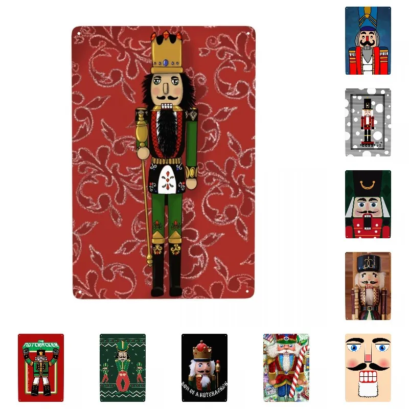 

Retro Nutcrackers Soldier King Metal Tin Sign Rectangle Custom Christmas Nutcracker Signs Plaque Pub Cafe Yard Wall Decor Art