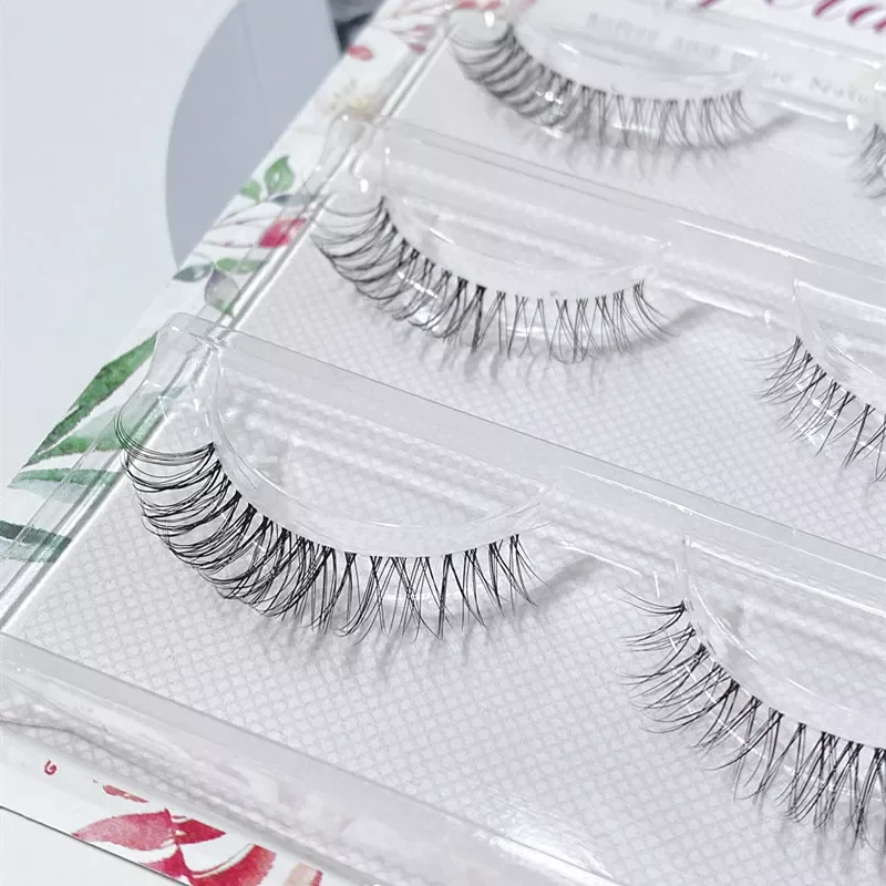 

3Pair handmade false eyelashes Natural eyelashes with long false eyelashes Thick cross nude makeup Transparent soft stem eyelash