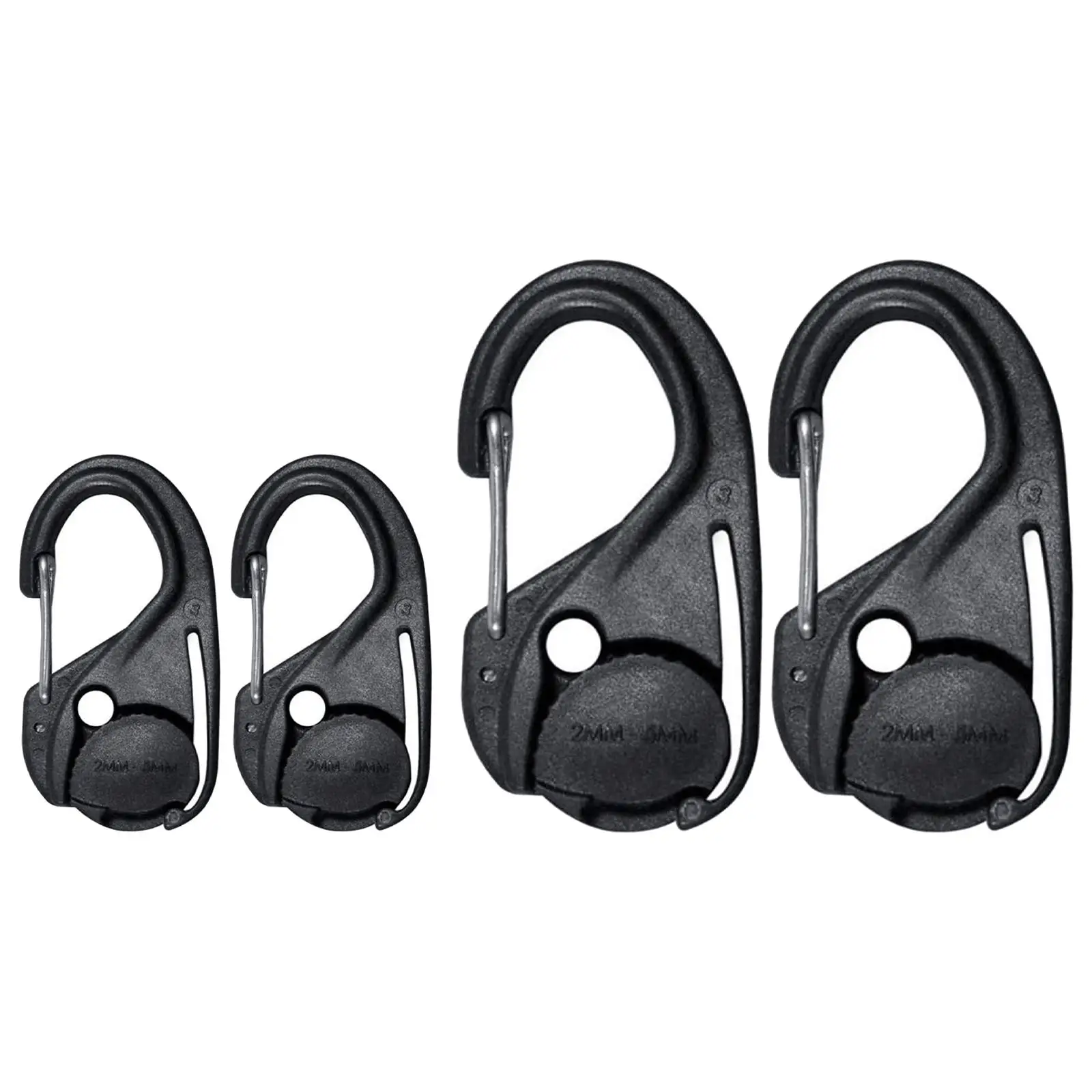 

2 Pieces Cord Tightener Rope Buckle Tie Hook Accs Rope Carabiner for Outdoor