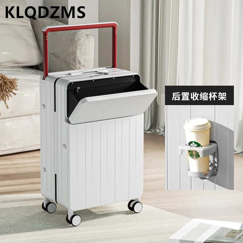 KLQDZMS 20"22"24"26 Inch Men and Women New Front-opening Large-capacity Trolley Suitcase Portable Boarding Roller Luggage images - 6