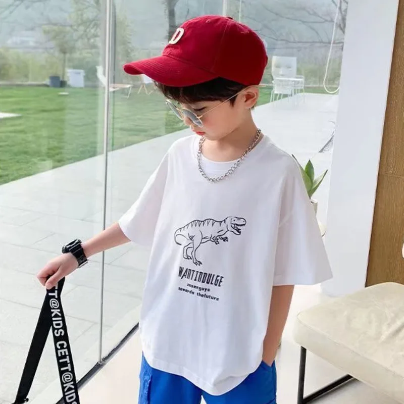 

Summer New Children's Wear Kid Boys Girls Cartoon Printed T-shirt Toddler Short Sleeve Clothing Baby Casual Pure Cotton Tops Tee