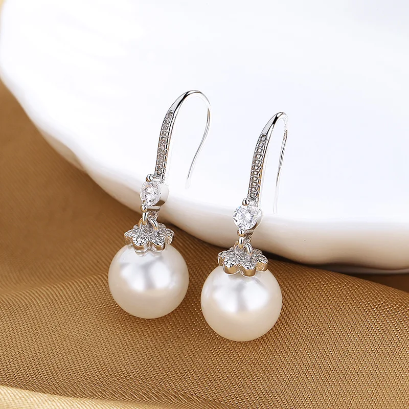 

925 Sterling Silver Pearl Women's Ear Hook High-End Non-Fading And Anti-Allergic Valentine's Day Birthday Jjewelry For Friends