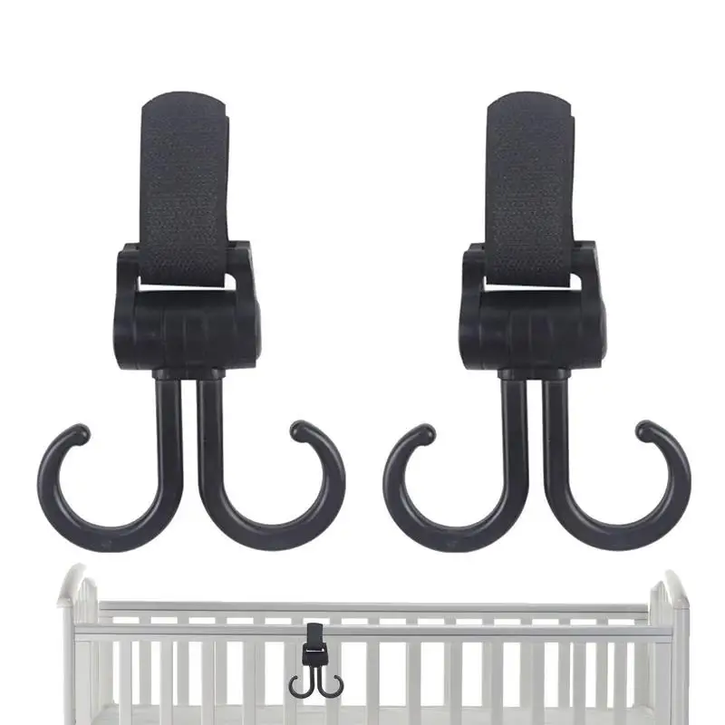 

Портативные регулируемые удобные зажимы для детской коляски с вращением на 360 градусов для сумки для подгузников, многофункциональные крючки для продуктов