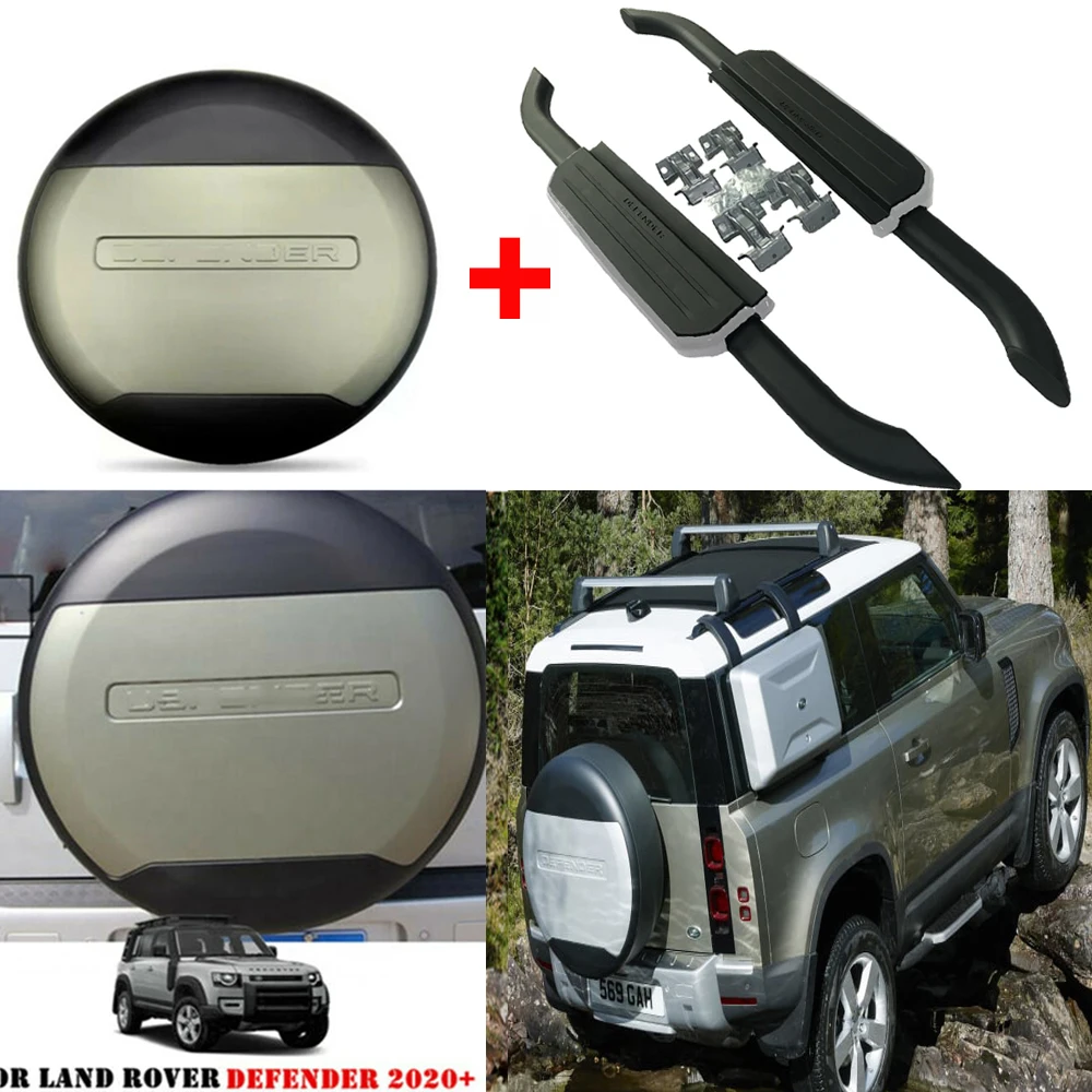 

Fit for Defender 90 L663 2D 2020 2021 2022 2023 Side Steps Running Boards Tire Tyre Cover