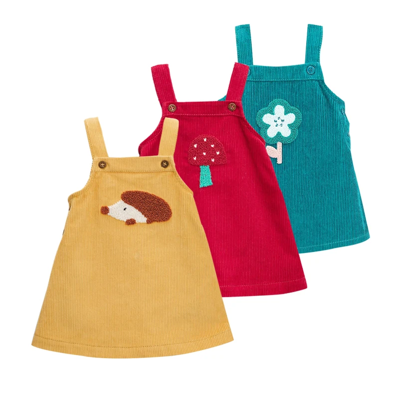 

Toddler Girls Dress Pattern Flannel Elegant Vest Dress For Kid In Kindergarten Spring Fall Children's Clothing 1-3 Yrs