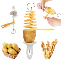 cyclone potato slicer multifunctional hand crank chopper stainless steel barbecue skewers for camping chips kitchen accessories