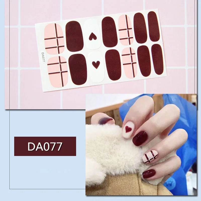 14tips/Лак для ногтей наклейки-лак полоса в форме сердца блеск полосы дизайна