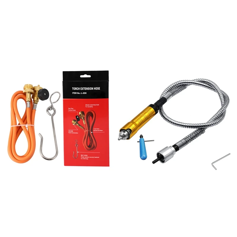 Welding Torch Hose CGA600 1.5M (5Ft) Hose And Belt Hook With Flexible Shaft For Electric Grinder, With Extension Cable