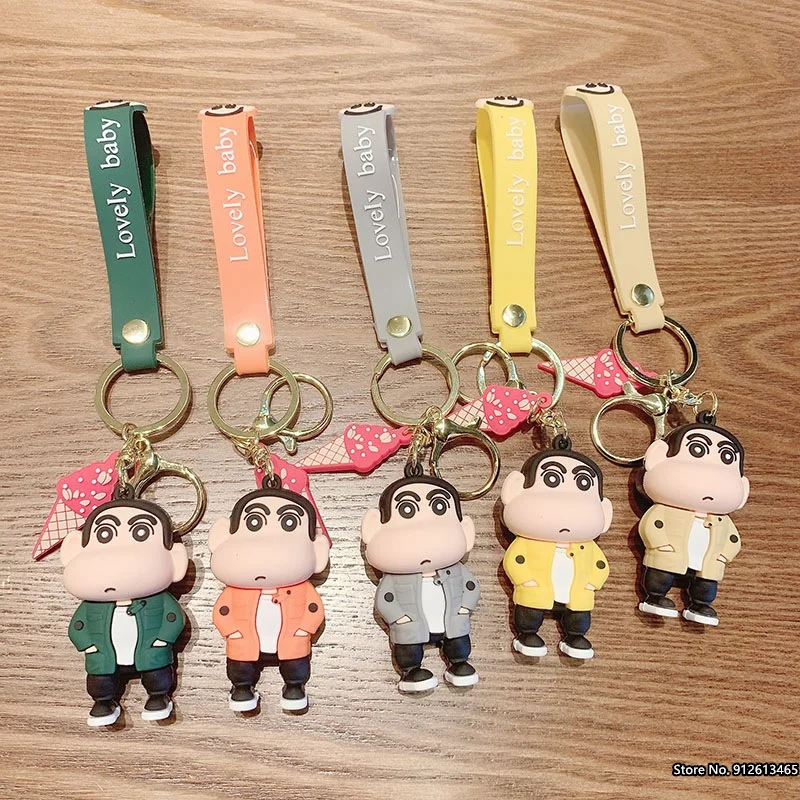 

Cartoon Crayon Shin-chan Doll Cute Doll Key Chain Silicone Car Lovers Key Pendant Cartoon Schoolbag Pendant Key Chain