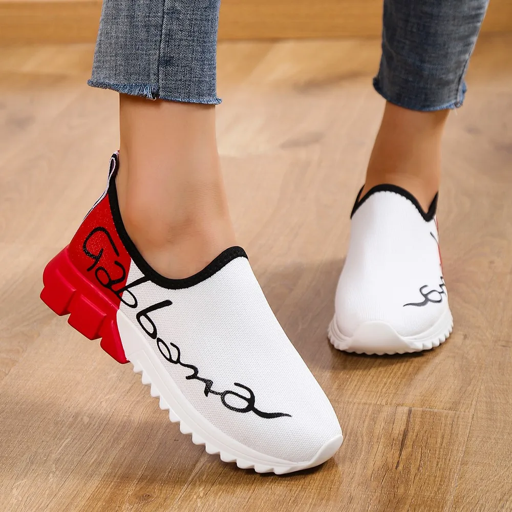 2023 Women Fashion Vulcanized Sneakers Platform Solid Color Flats Ladies Shoes Casual Breathable Wedges Ladies Walking Sneakers