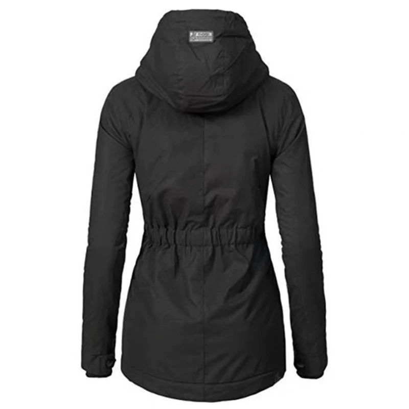 Ladies Cotton Casual Snow Wear Fur Jacket Hooded Motorcycle Jacket Ladies Fleece Winter Warm Coat