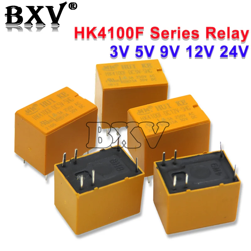 

5 шт. реле HK4100F серии HK4100F-DC12V HK4100F 12V DIP-6 3A 250V AC/ 3A 30V DC 3V 5V 9V 24V