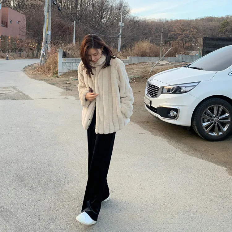 Favourite Super Hot Winter Women's Coat Coats Fur Mink Fur Thick Winter High Street Other Slim Real Fur Women's Winter Jacket