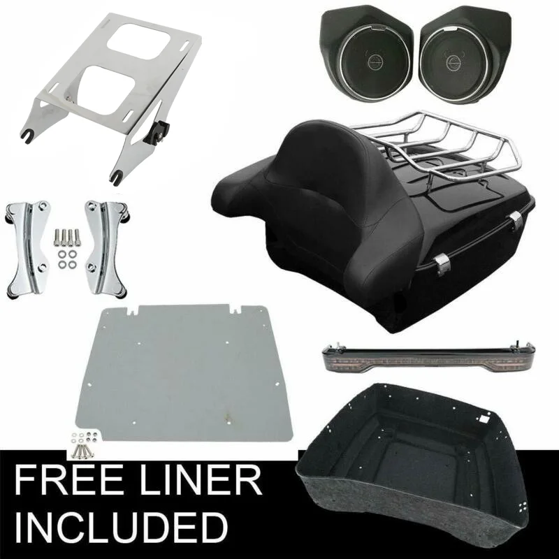 

Motorcycle King Pack Trunk Rack Speaker Light For Tour Pack Touring Road King Road Glide Electra Glide 2014-2022 2019 2018 2017