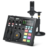 Maono Audio Interface DJ Mixer With XLR Condenser Microphone Podcast Production Studio For Live Streaming PC Recording Gaming
