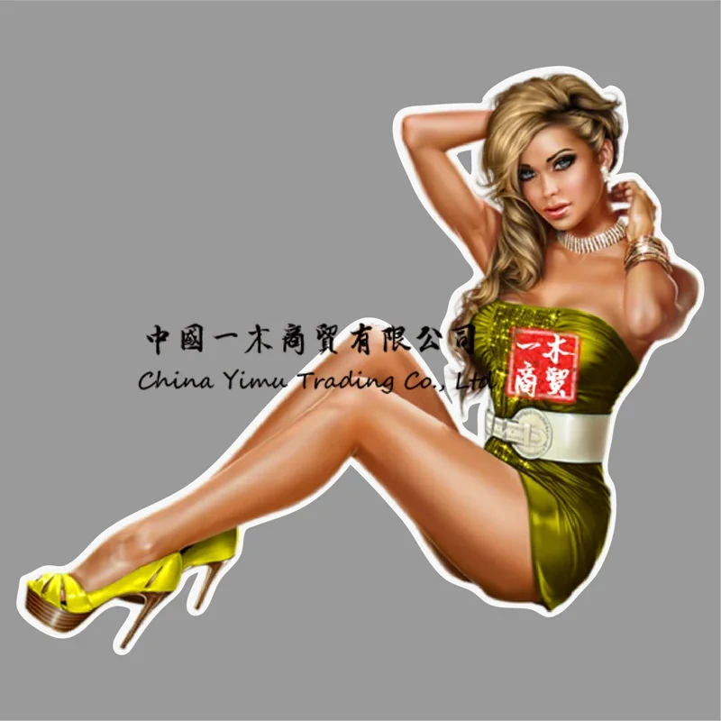 Наклейка Pinup Girl наклейка горячая брюнетка задний вид задница сексуальные